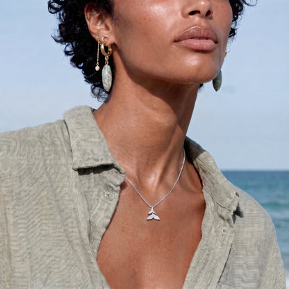 Whale Tail Crystal Necklace