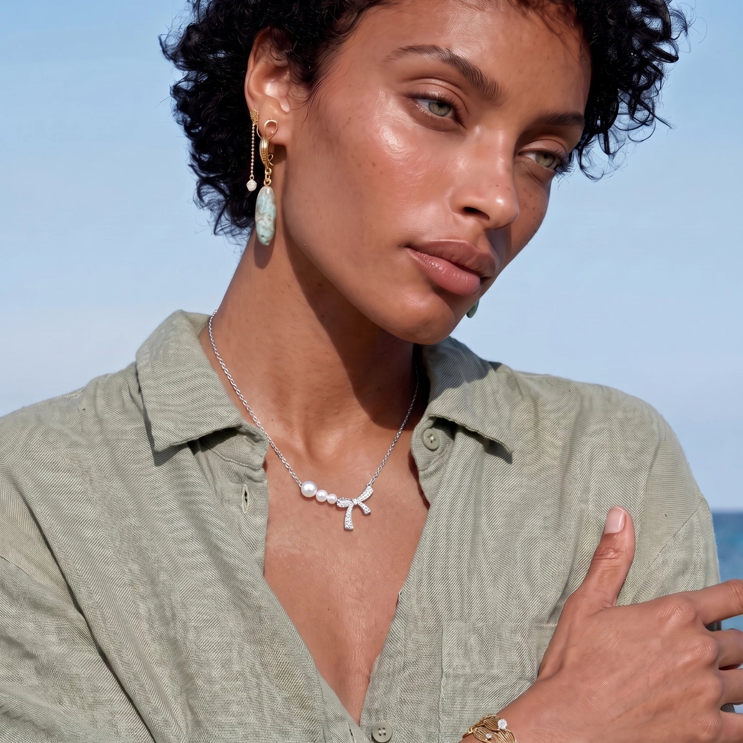 Pearl Bow Necklace